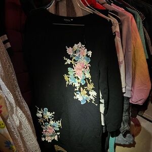 Stylish black floral dress